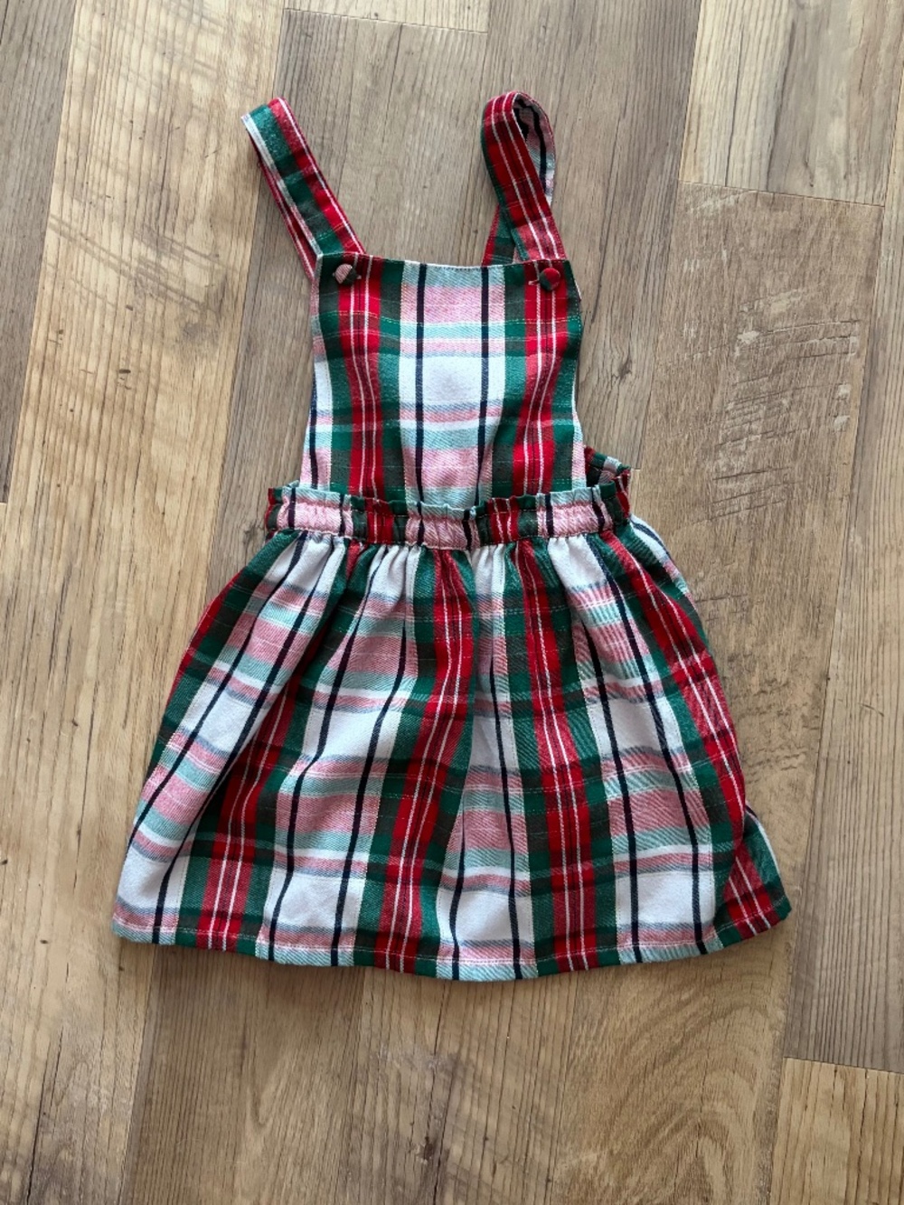 Girls Tommy Bahama Pinafore Dress Plaid Red Christmas Holiday